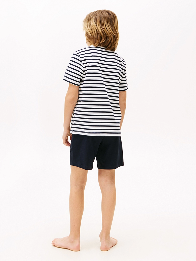 Tommy Hilfiger Signature Regular Fit Pyjama-Set Brenton Navy Weiß Gestreift