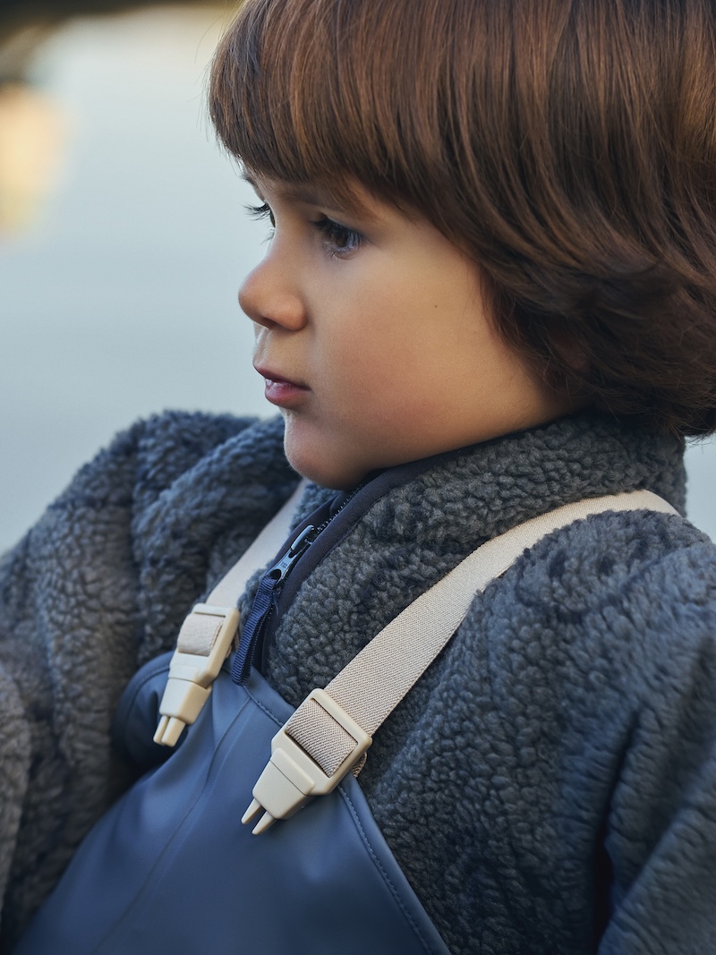 CeLaVi Teddy Fleece Jacke in Oliv Grün & Navy mit Smileys Allover
