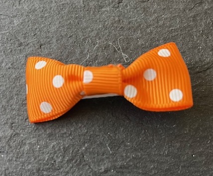 Wowzers Polka Dots Schleifen Clip - Orange Gepunktet- 1 Stück 