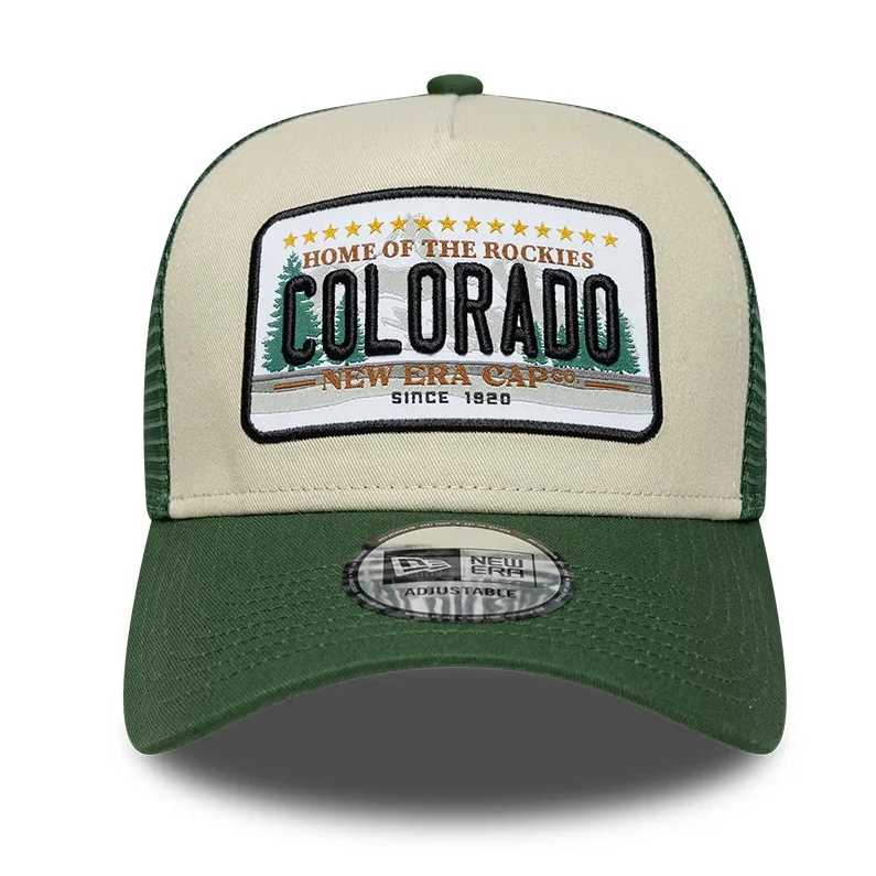 New Era Licence Plate Dark Green 9FORTY A-Frame Trucker Adjustable Cap - Grün COLORADO