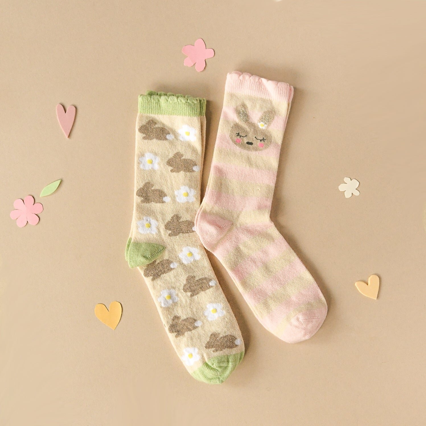 Rockahula 2er Pack Socken Betty Bunny - Hasen & Blumen