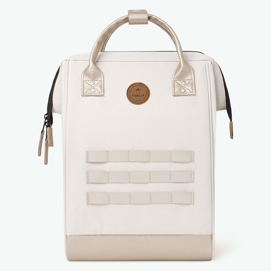 Cabaia Rucksack ALGIERS Small mit Laptop-Fach in Creme/Metalic