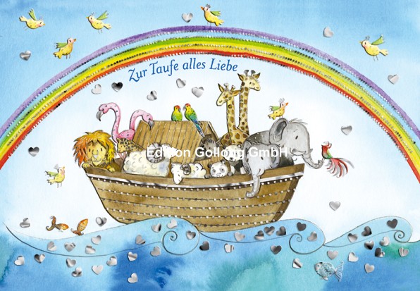 Edition Gollong Grußkarte - Zur Taufe alles Liebe - Arche Noah