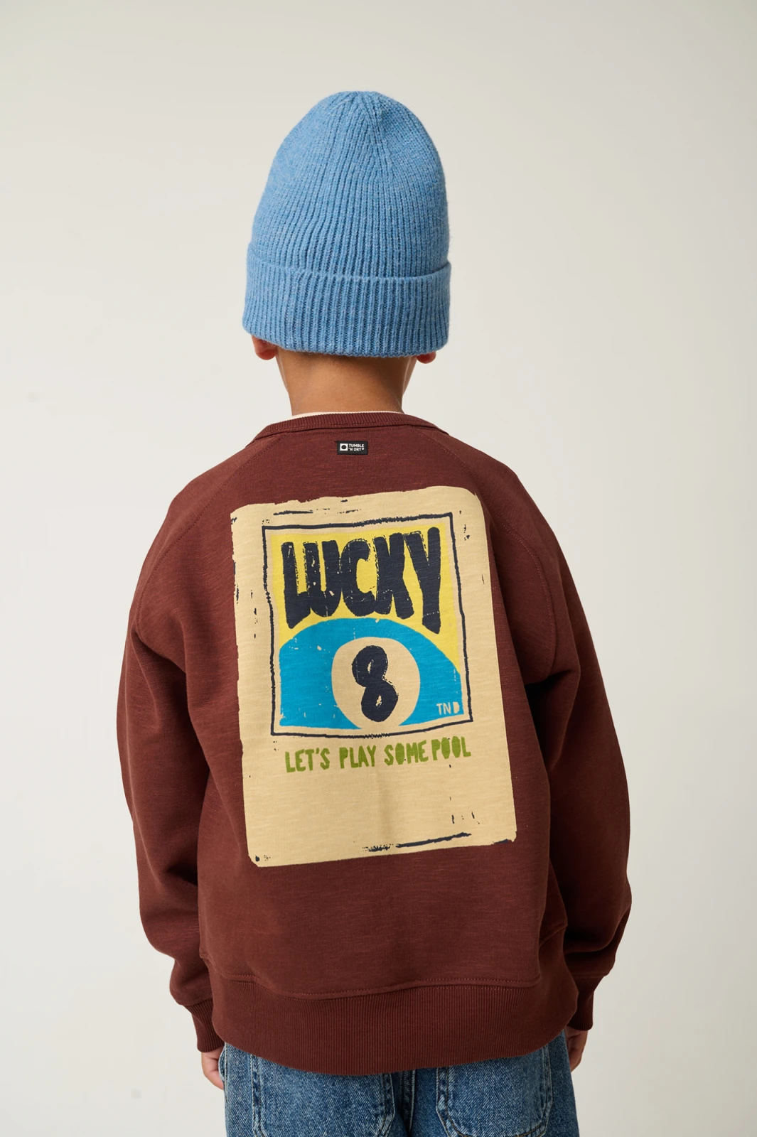 Tumble 'n Dry Aldrige Sweatshirt in Braun mit Lucky 8-Ball