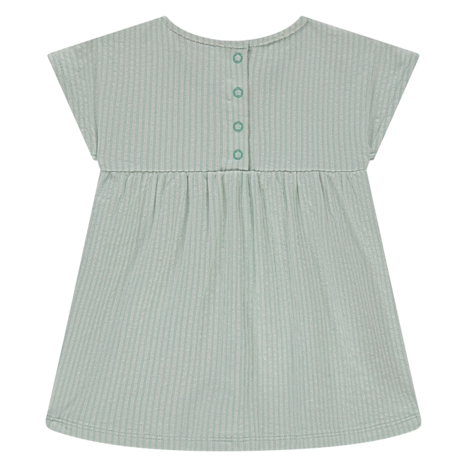Babyface Baby Kleid Kurzarm Mint Grün Gestreift mit Blume Babyface Baby Kleid Kurzarm Mint Grün Gestreift mit Blume