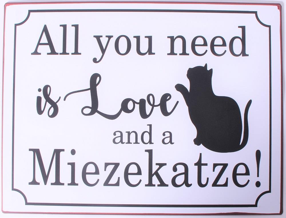 Lafinesse Metal Schild - All u need is love and a