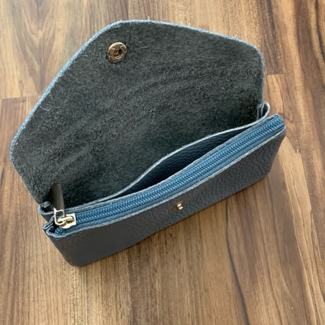 Soft Leder Geldbeutel in Puder Blau