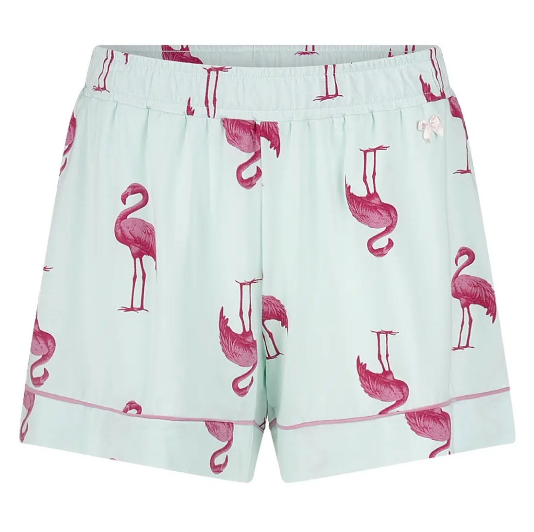 Short Stories by Sanetta Damen Schafshort Pyjama Hose – Loungewear bequem & weich - Türkis Flamingo