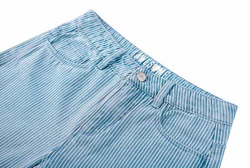 Someone Awesome Wide Leg Baumwolle Viskose Jeans Blau Gestreift