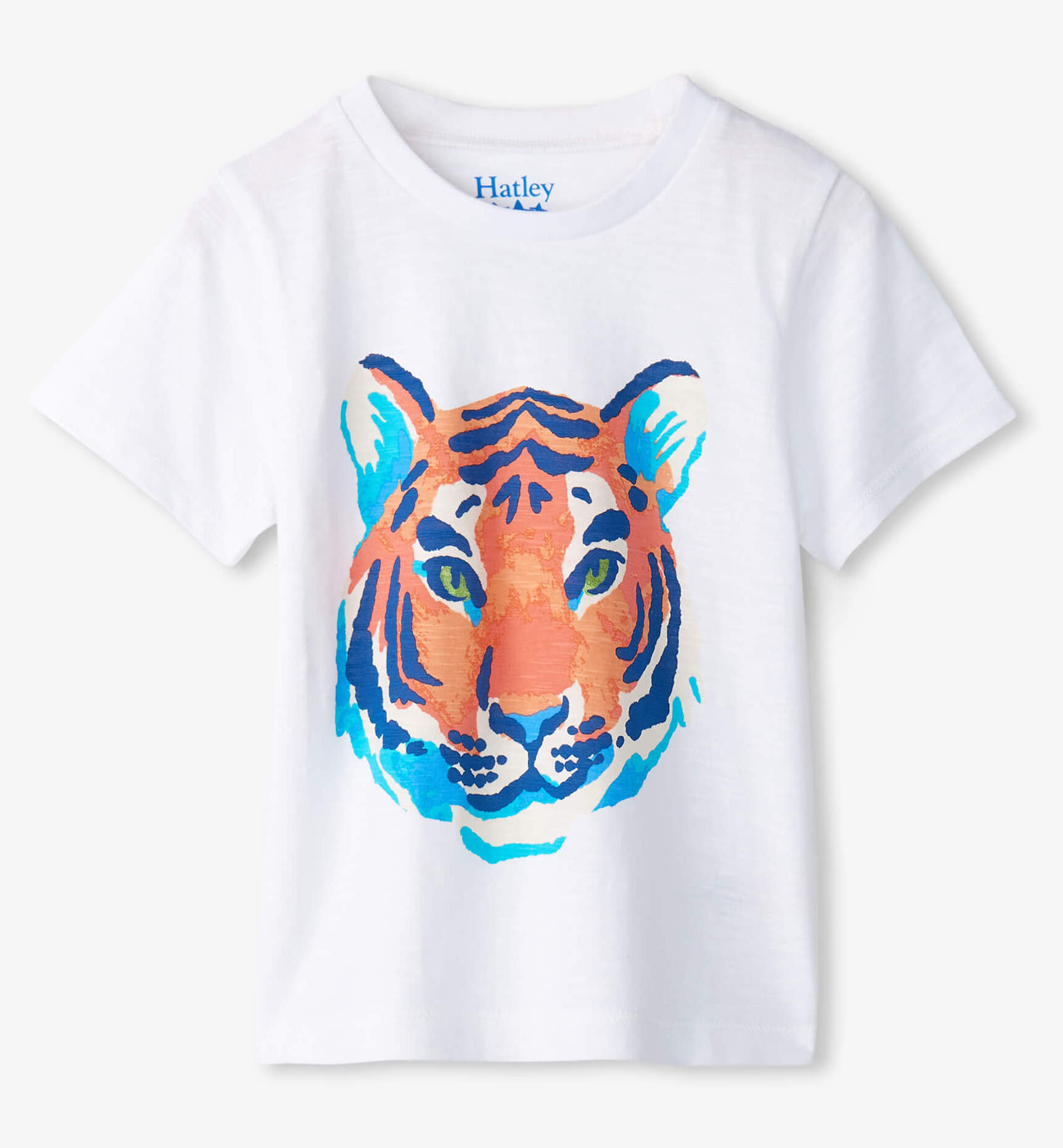 S24WCT1300 Hatley Kurzarm T-Shirt in Weiß - Painted Tiger
