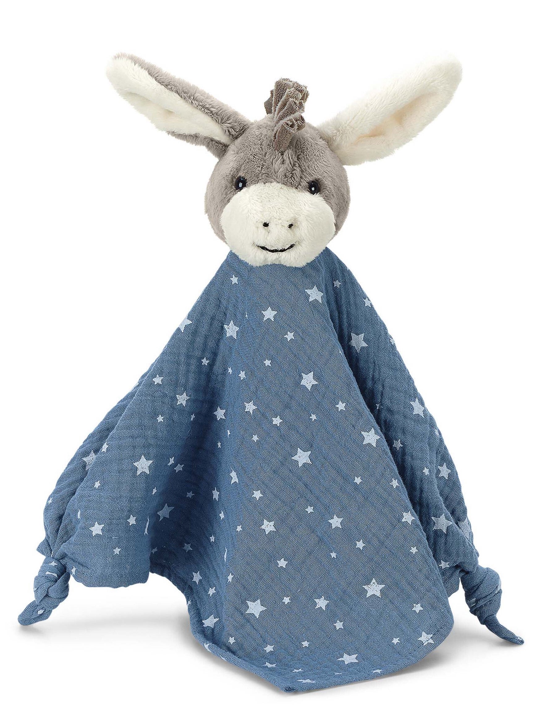 Sterntaler Schmusetuch Esel Emmi in Mittelblau mit Sterne Musselin Tuch 