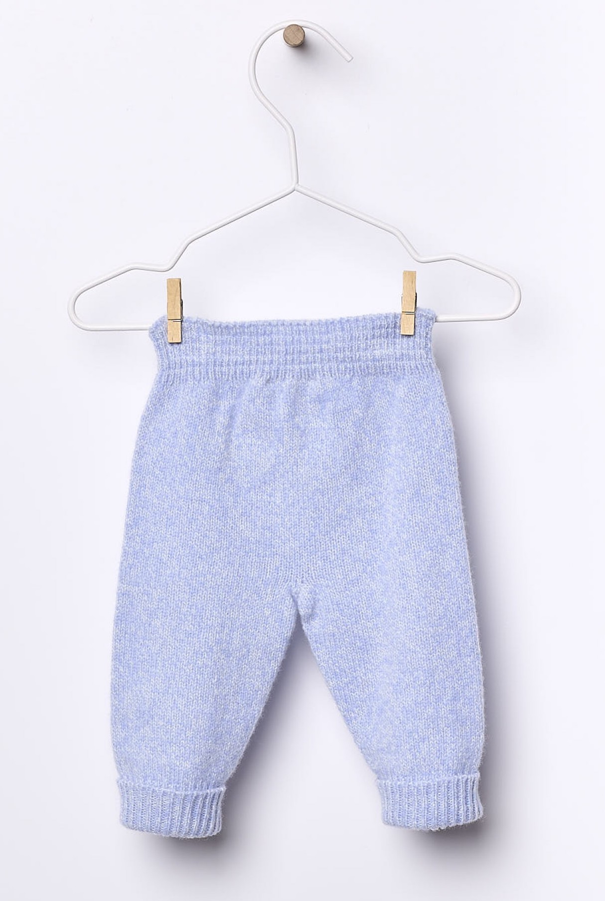 wedoble Merino Wolle Strickhose in Hellblau - Little Teddy Bear