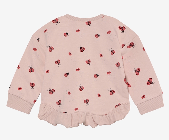 Minymo Sweatshirt in Peach Whip Rosa mit Marienkäfer Allover