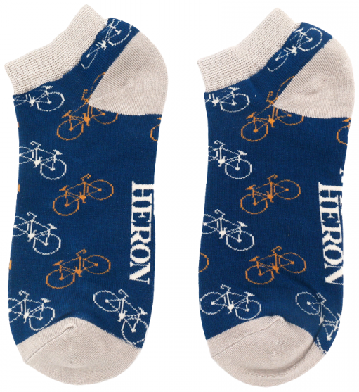 Mr Heron Bambus Trainer Socken - Little Bikes in Navy