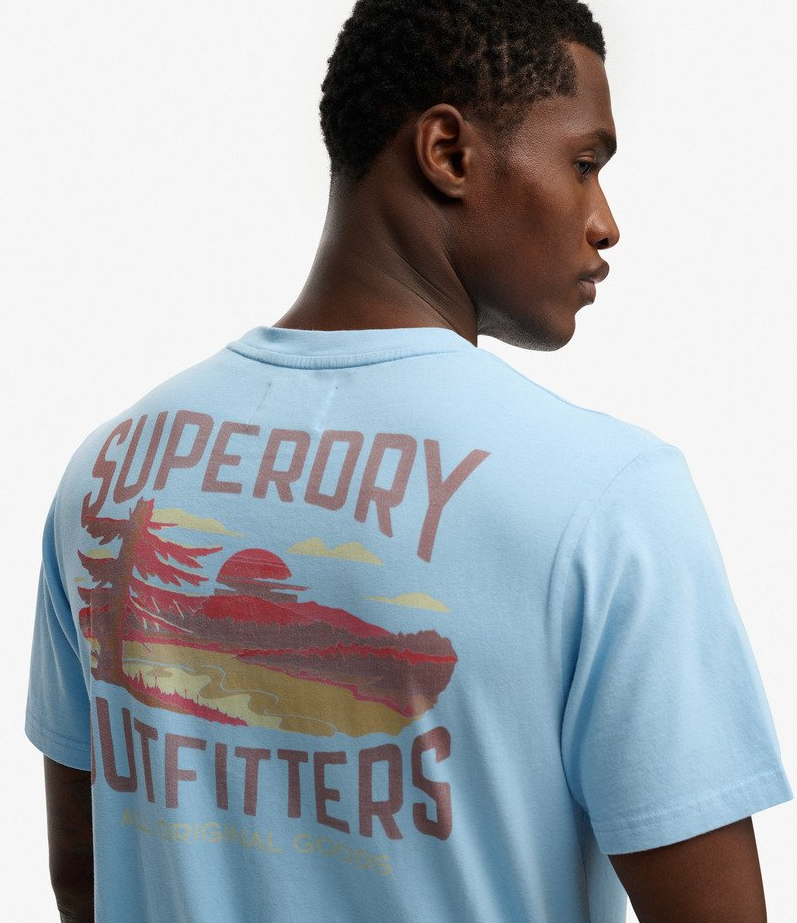 Superdry Herren T-Shirt - Outdoors Mountain in Blau Superdry Herren T-Shirt - Outdoors Mountain in Blau