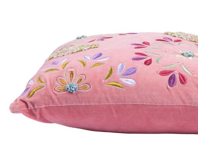 Imbarro Samt Kissen Sofia in Soft Rosa