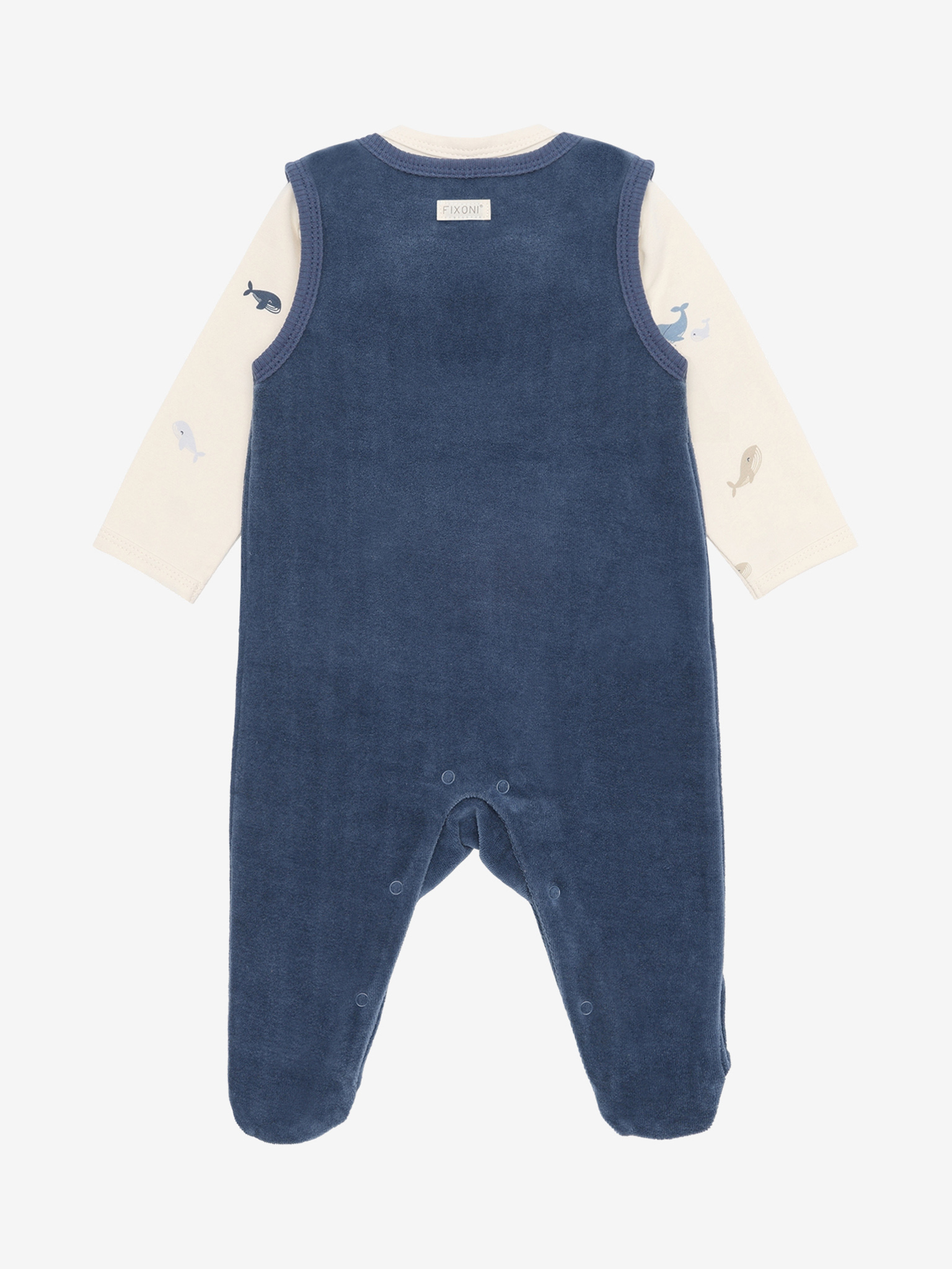 FIXONI Velours Stramplerhose mit Body Set - Vintage Indigo