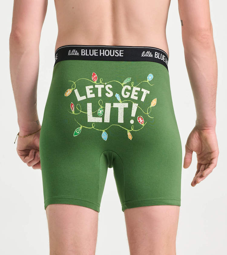 BXCLETS001 Little Blue House Boxer Short Unterhose in Grün - Let's Get Lit - Glow in the Dark