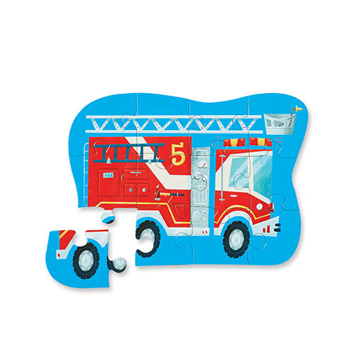 384115-8S Crocodile Creek Mini Puzzle - Fire Truck- Feuerwehr 12 Teile