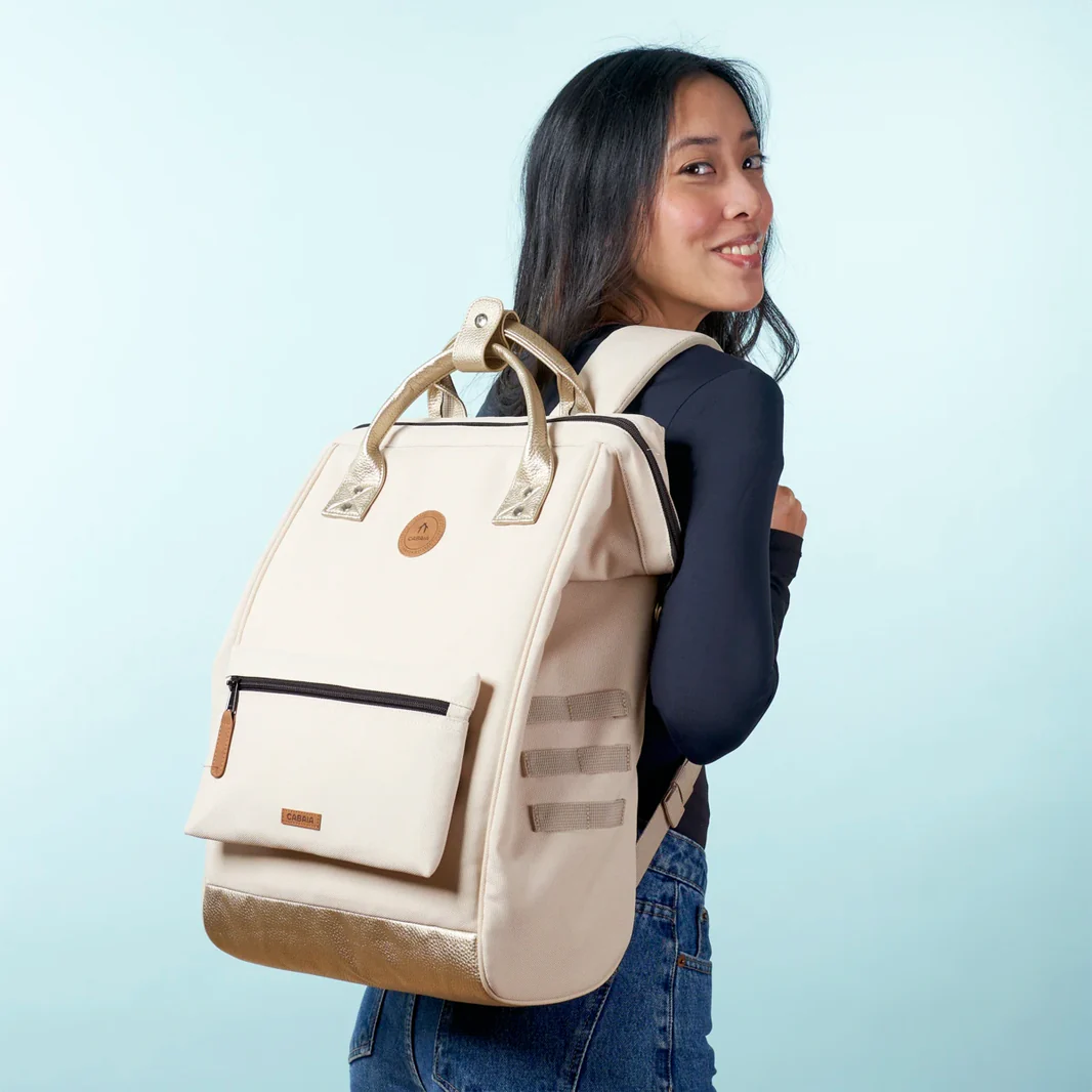 Cabaia ADVENTURER Rucksack Large ALGIERS - Creme & Gold Glam Cabaia ADVENTURER Rucksack Large ALGIERS - Creme & Gold Glam