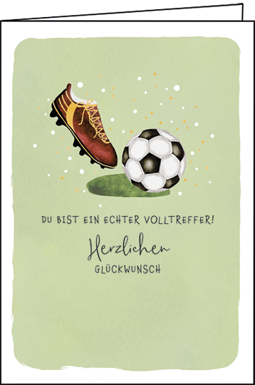 Edition Gollong Grußkarte Happy Birthday in Grün - Fußball