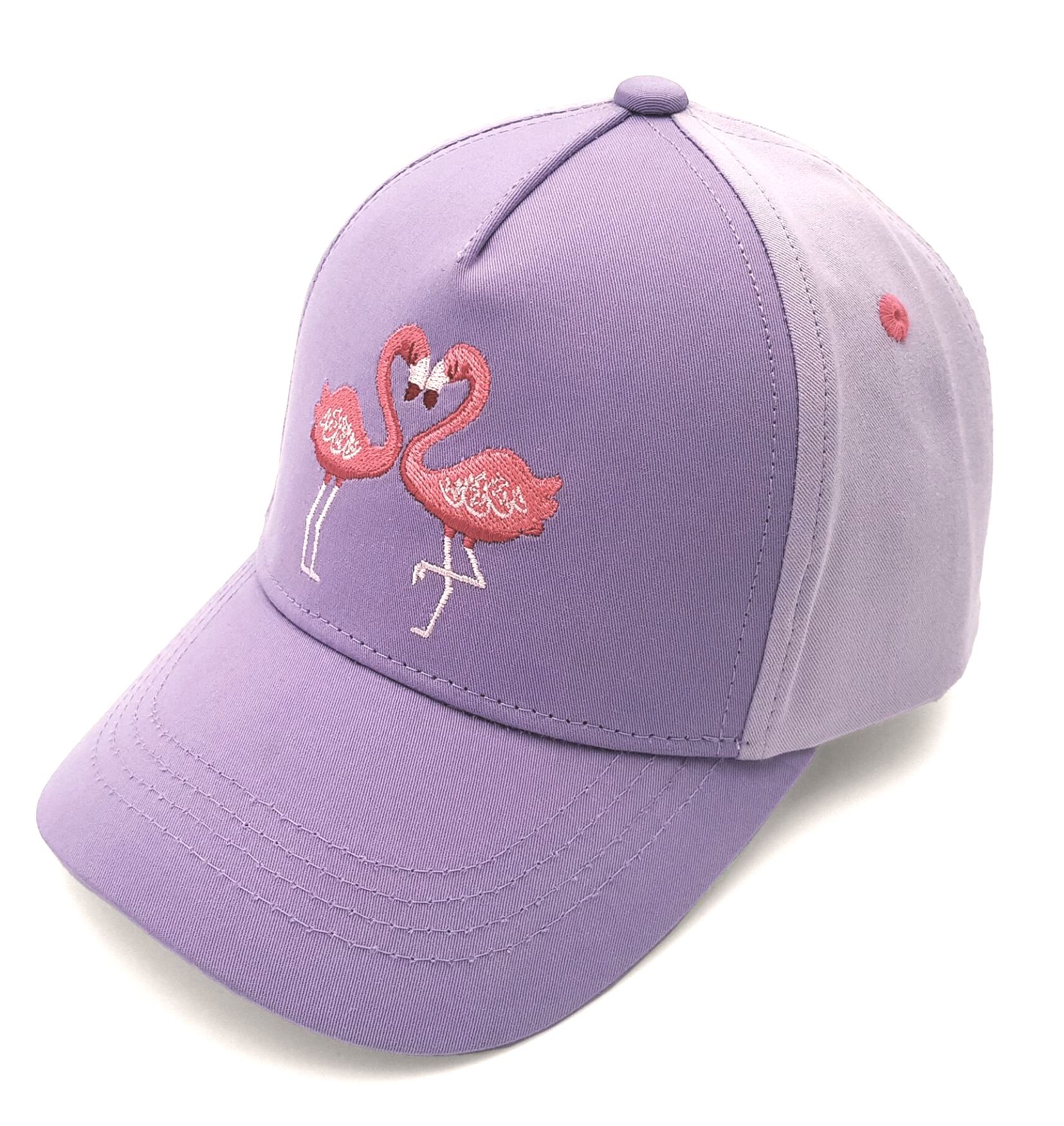 Maximo Mädchen Cap in Flieder mit Klettverschluß & Stickerei - Flamingos