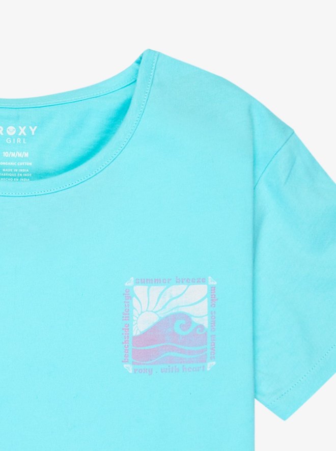 Roxy Lilyregular Night Vintage - T-Shirt für Mädchen in Aqua Splash - Flieder Surf Welle