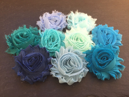 Wowzers Blütenclips - Shabby Chic für Haare & Kleidung - Blau & Grün Töne