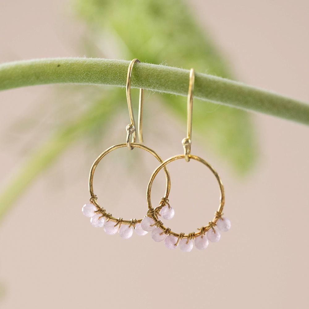 A Beautiful Story Compassion Rose Quartz Vergoldete Ohrringe 