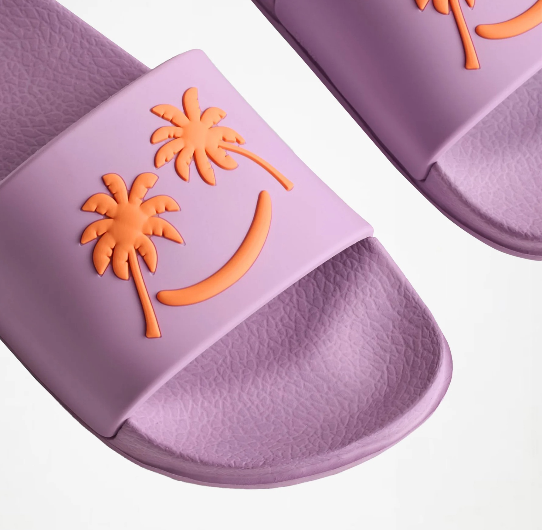 Molo Zhappy Slide Flip Flop Sandalen in Flieder & Orange - Palmen Molo Zhappy Slide Flip Flop Sandalen in Flieder & Orange - Palmen