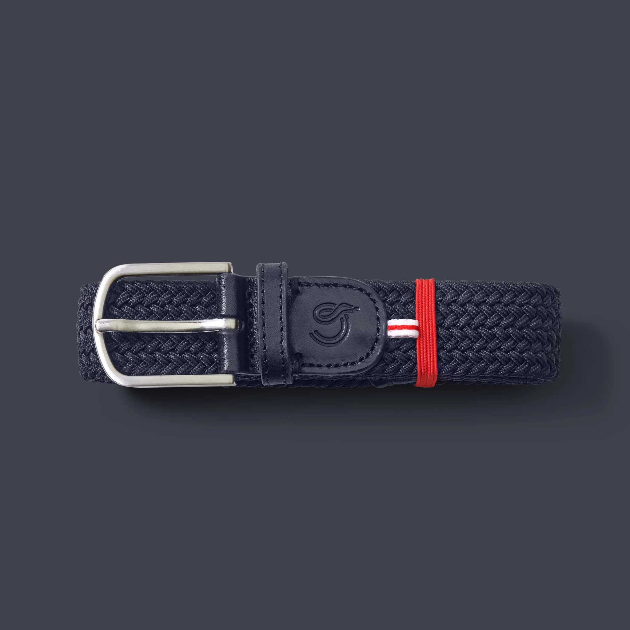 La Boucle GSTAAD Herren Stretch Gürtel Mono Odyssey Grau (Blau/Grau)