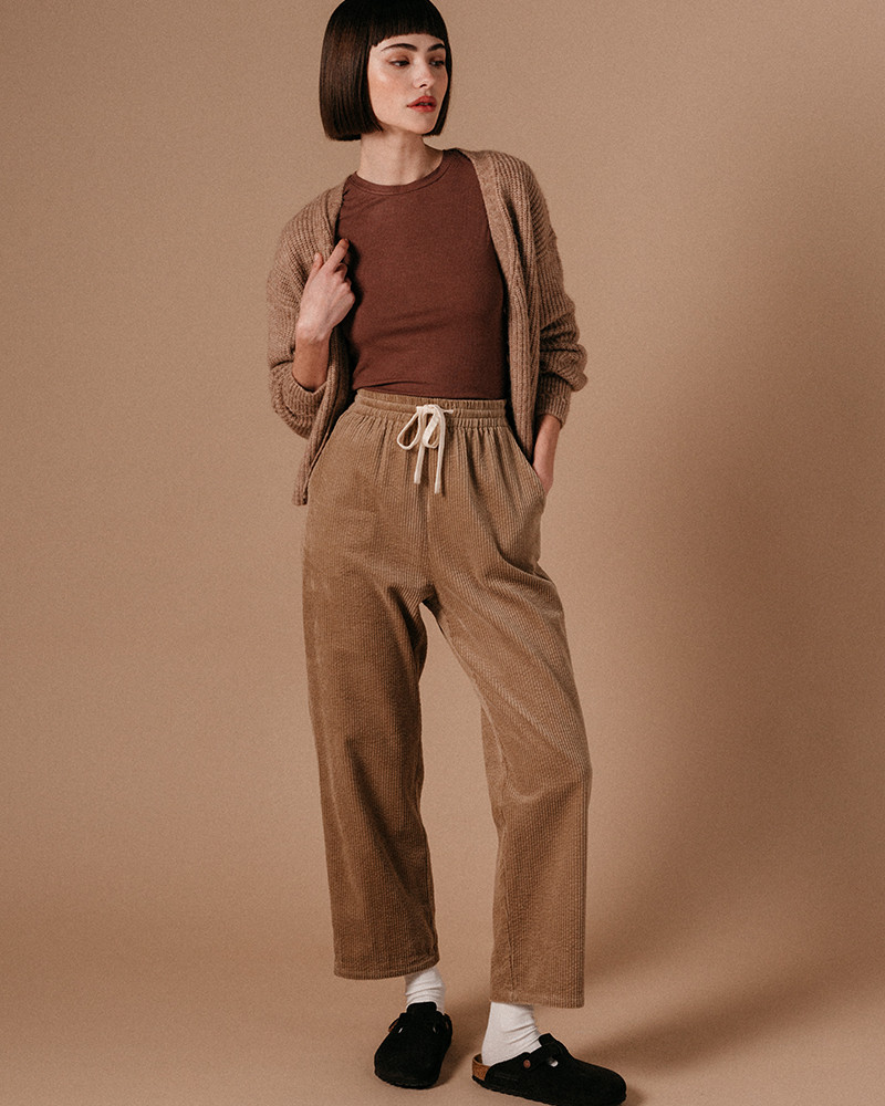 Grace & Mila Liberty Kord Hose Mid-Rise in Cognac Braun Grace & Mila Liberty Kord Hose Mid-Rise in Cognac Braun