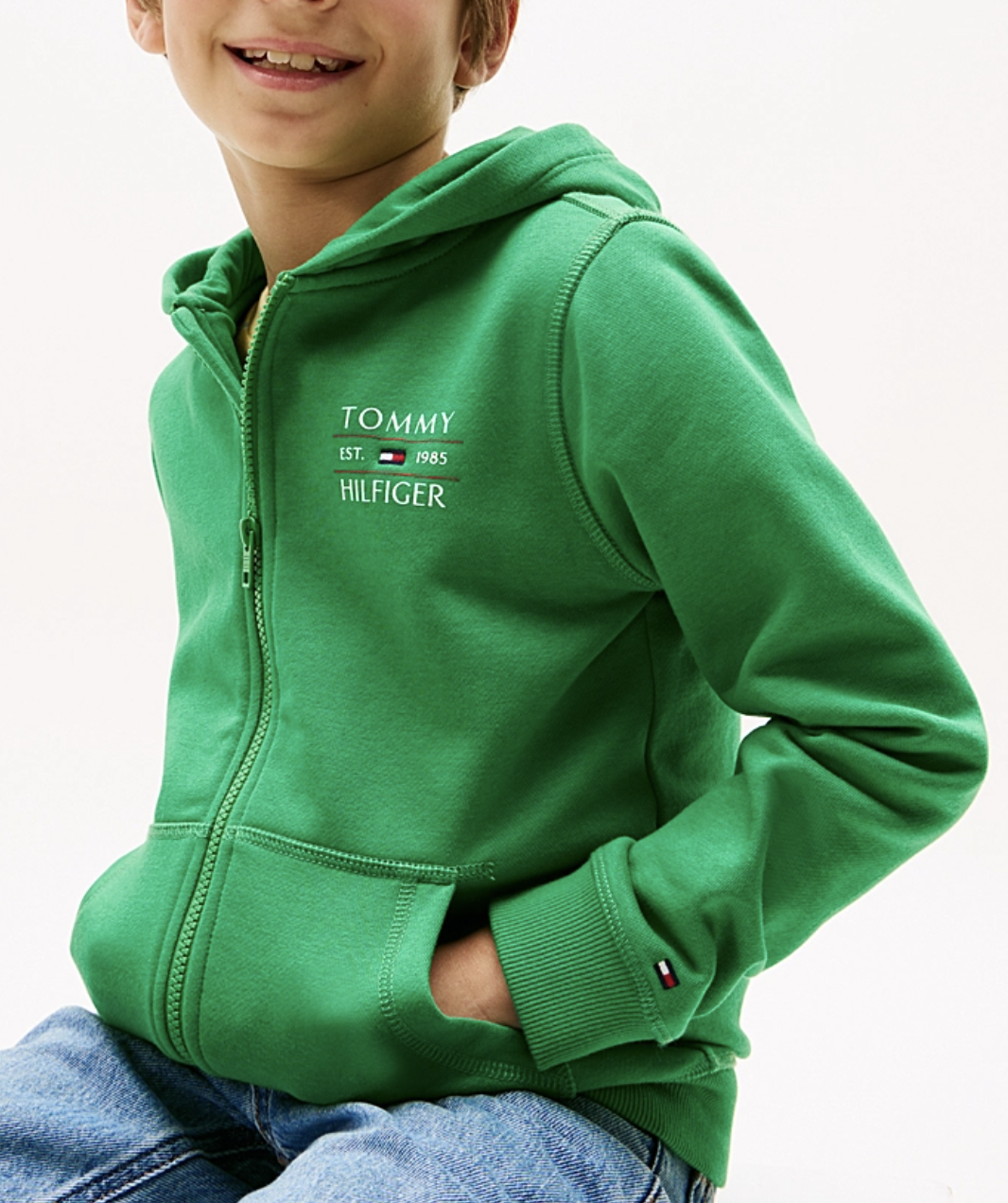 Tommy Hilfiger Zipper in grün mit Logo