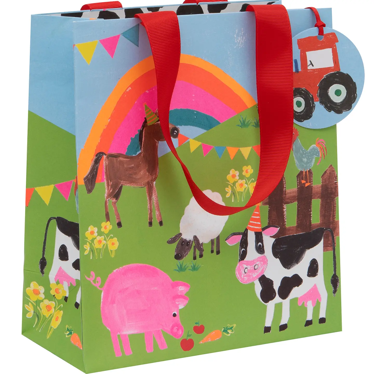 Glick Geschenktasche Medium - Bauernhof - Farm Traktor & Kuh Glick Geschenktasche Medium - Bauernhof - Farm Traktor & Kuh