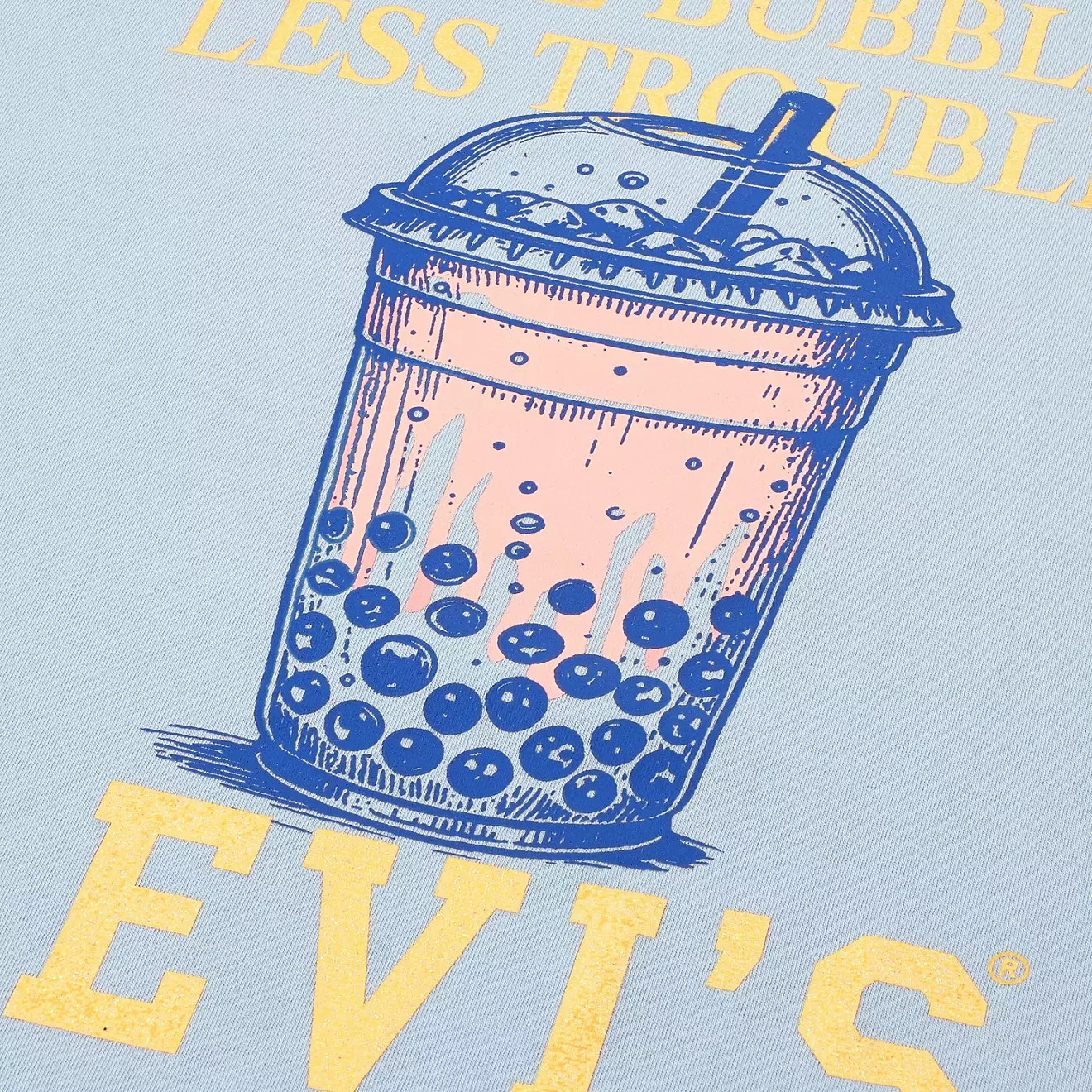Levis Mädchen T-Shirt in Hellblau - Bubble Tea - More Bubbles Less Troubles Levis Mädchen T-Shirt in Hellblau - Bubble Tea - More Bubbles Less Troubles