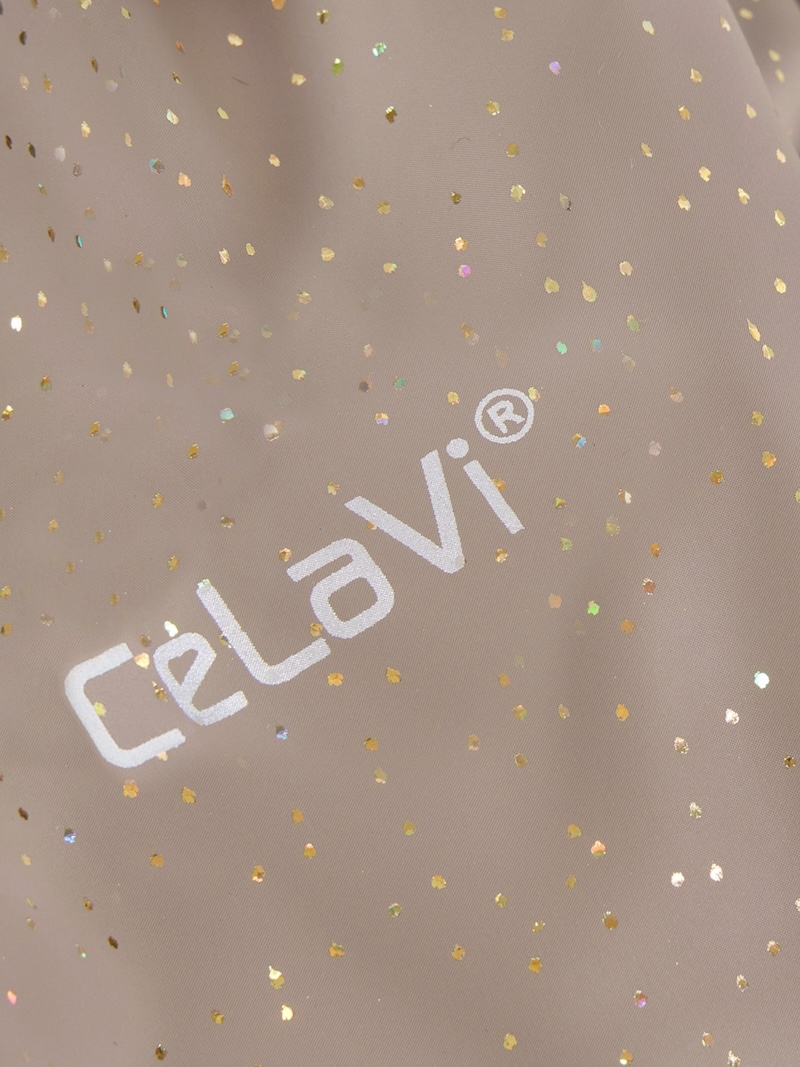 CeLaVi Gefütterte PU Regenfäustlinge- Winddicht & Wasserdicht - Taupe mit Irisierende Glitzer CeLaVi Gefütterte PU Regenfäustlinge- Winddicht & Wasserdicht - Taupe mit Irisierende Glitzer
