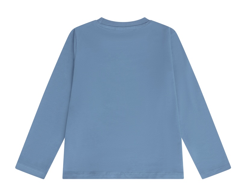 Minymo Langarm Shirt in Dazzling Blau - Wendepailletten Bär
