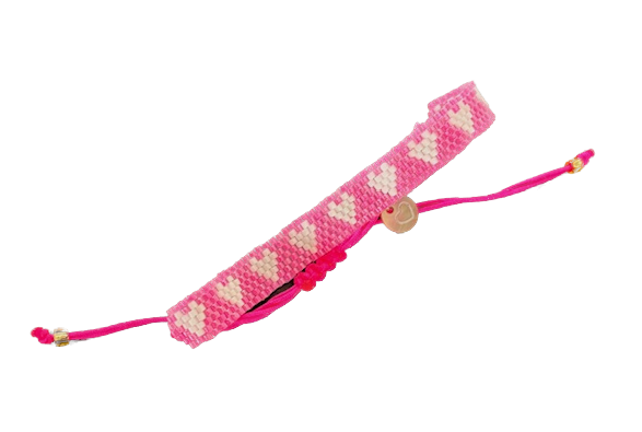 Lua All My Love Armband mit bunten Perlen - Neon Pink & Weiß