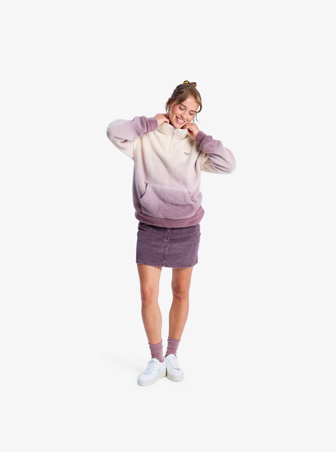 Roxy Live Out Loud - Half Zip Fleece Pullover für Damen mit Farbverlauf in Flieder 
