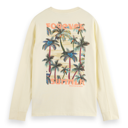 Scotch & Soda Forever Summer Sweatshirt in Gelb mit Palmen Backprint
