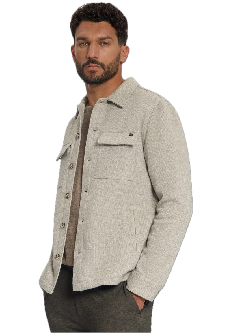 NO EXCESS Overshirt in Wolloptik für Herren in Cement NO EXCESS Overshirt in Wolloptik für Herren in Cement