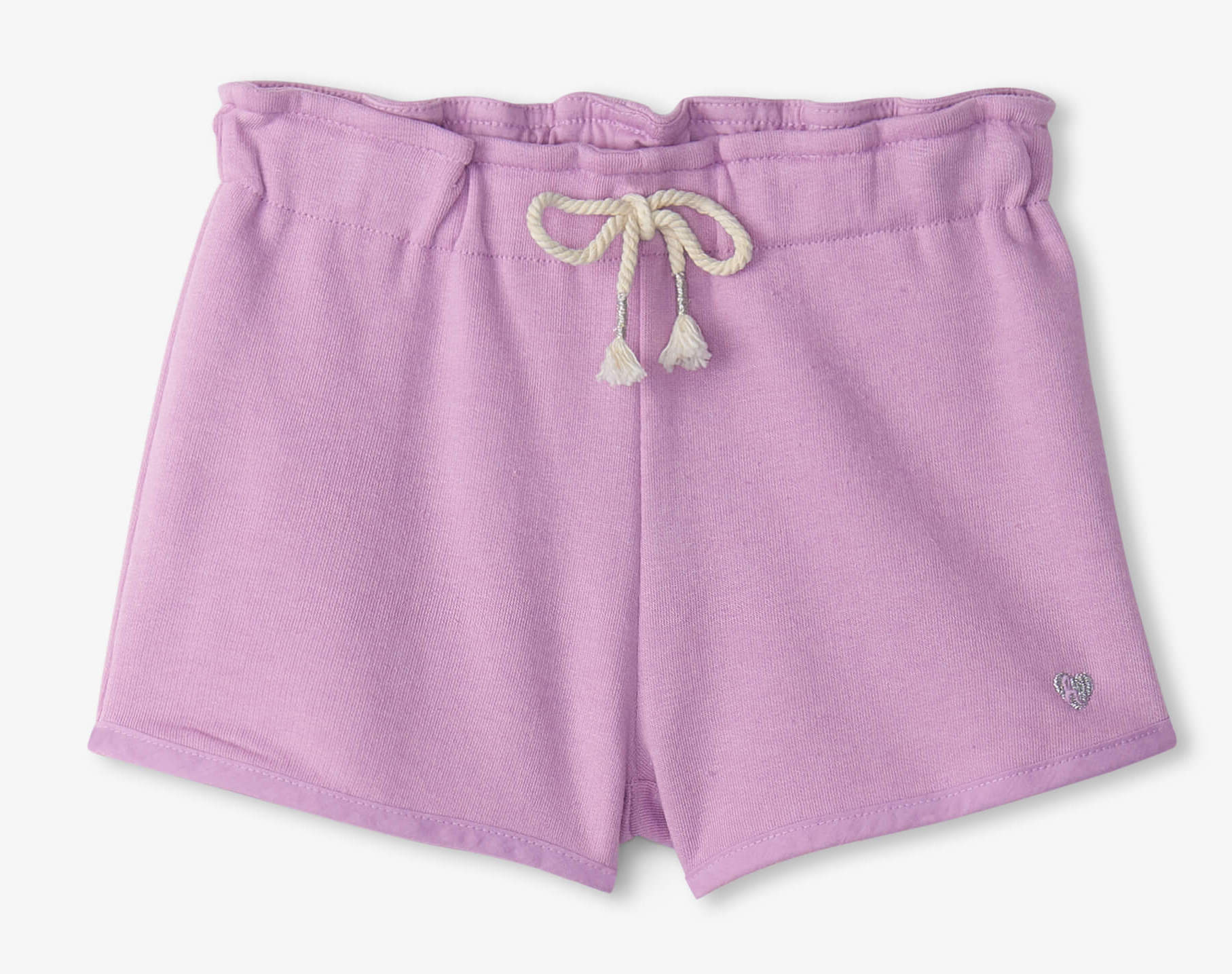 Hatley Paper Bag Weicher Jog Shorts in Flieder mit Glitzer Herz