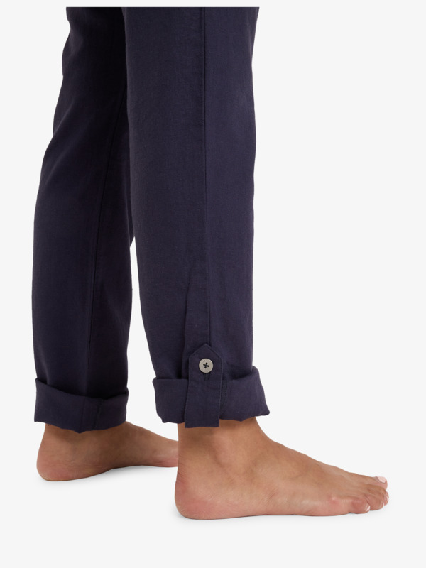 Roxy On The Seashore - Cargo Hose aus Leinen in Mood Indigo Dunkelblau Roxy On The Seashore - Cargo Hose aus Leinen in Mood Indigo Dunkelblau