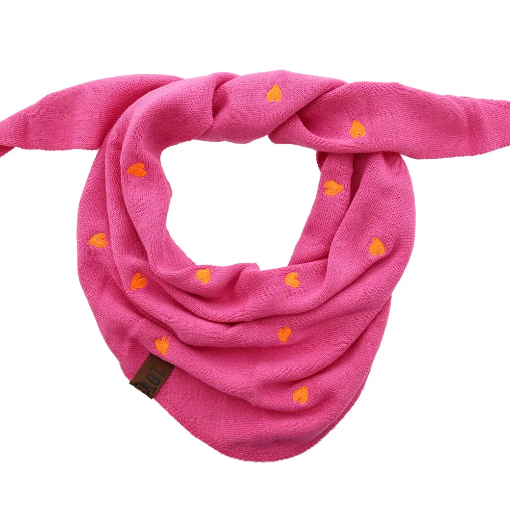 LOT83 Mini-Schal 12 Pink mit Orange Herzen Allover 