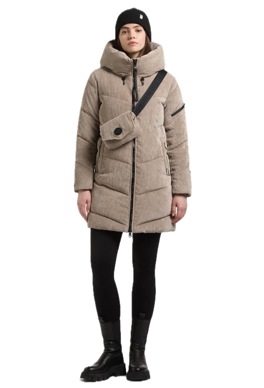 KHUJO Kattie Damen Wintermantel in Cord-Optik – Warmer Steppmantel mit großer Kapuze KHUJO Kattie Damen Wintermantel in Cord-Optik – Warmer Steppmantel mit großer Kapuze