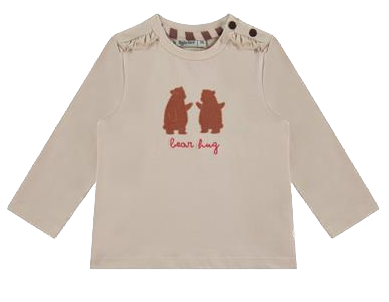 Babyface Langarm Shirt in Creme - Bear Hug - Bären Umarmung - SALE