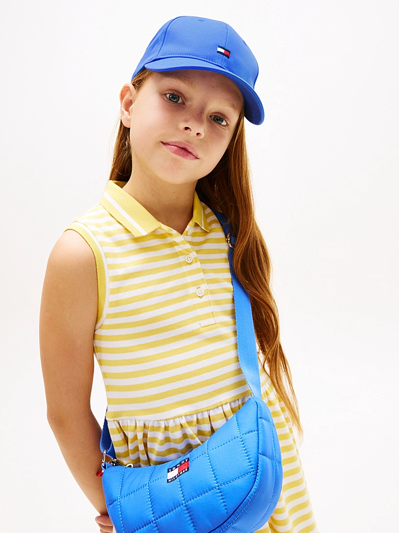 Tommy Hilfiger Kids Twill-Baseball-Cap in Brilliant Blau mit Logo-Stickerei 