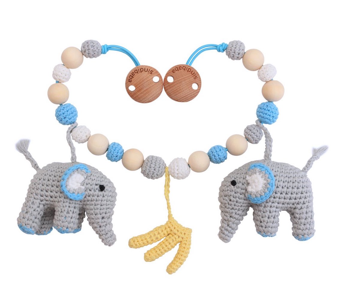 SINDIBABA-KINDERWAGENKETTE-ELEFANT-BLAU Sindibaba Häkel Wagenkette Elefant Jumbo in Blau