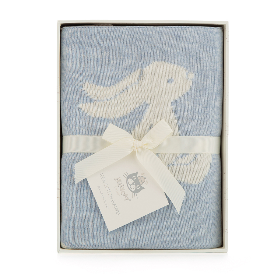 BLK2BL_3 Jellycat Bashful Bunny Blanket - Hase Babydecke Blau