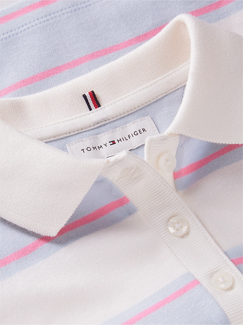Tommy Hilfiger Relaxed Fit Langarm Rugby Polo Shirt - Hellblau Gestreift Tommy Hilfiger Relaxed Fit Langarm Rugby Polo Shirt - Hellblau Gestreift